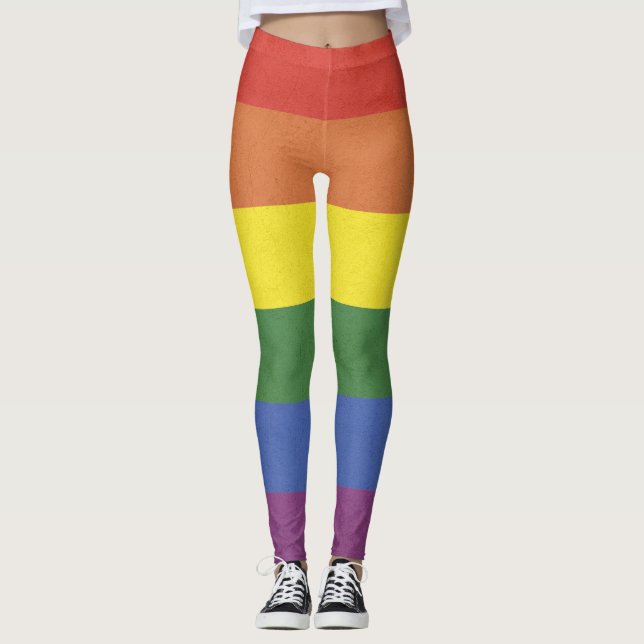Rainbow stripes leggings (Front)
