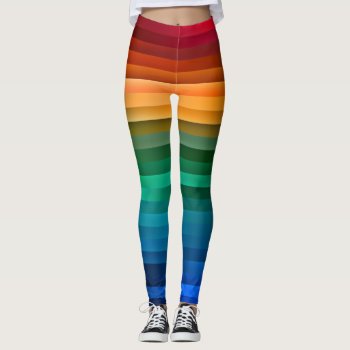 Rainbow Stripes Leggings - Unique Bold Colorful by inkbrook at Zazzle