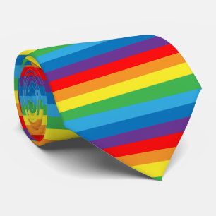 Rainbow Stripes LGBTQ Pattern Neck Tie