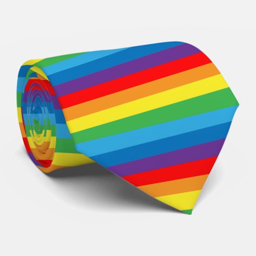 Rainbow Stripes LGBTQ Pattern Neck Tie