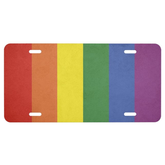 Rainbow stripes license plate (Front)