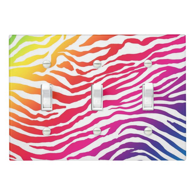 Rainbow Stripes Light Switch Cover (In Situ)