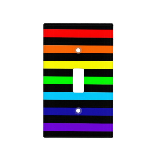 Rainbow Stripes Light Switch Cover (Front)
