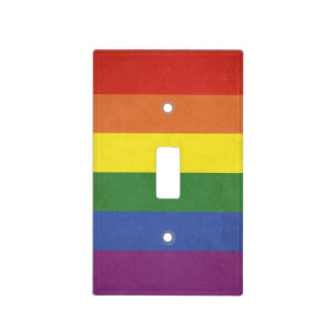 Rainbow stripes light switch cover