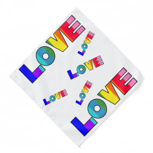Rainbow Stripes Love  Bandana