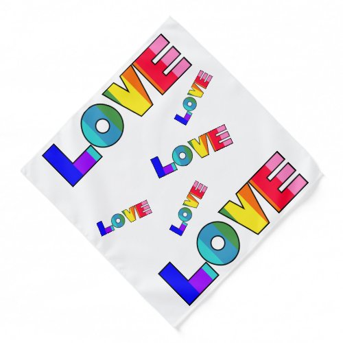 Rainbow Stripes Love  Bandana