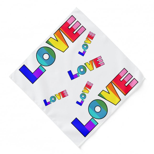 Rainbow Stripes Love  Bandana (Front)