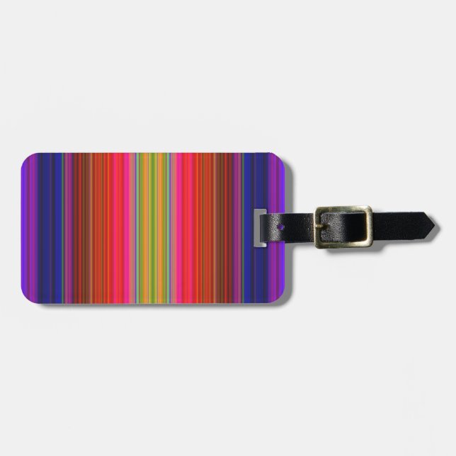 Rainbow Stripes Luggage Tag (Front Horizontal)