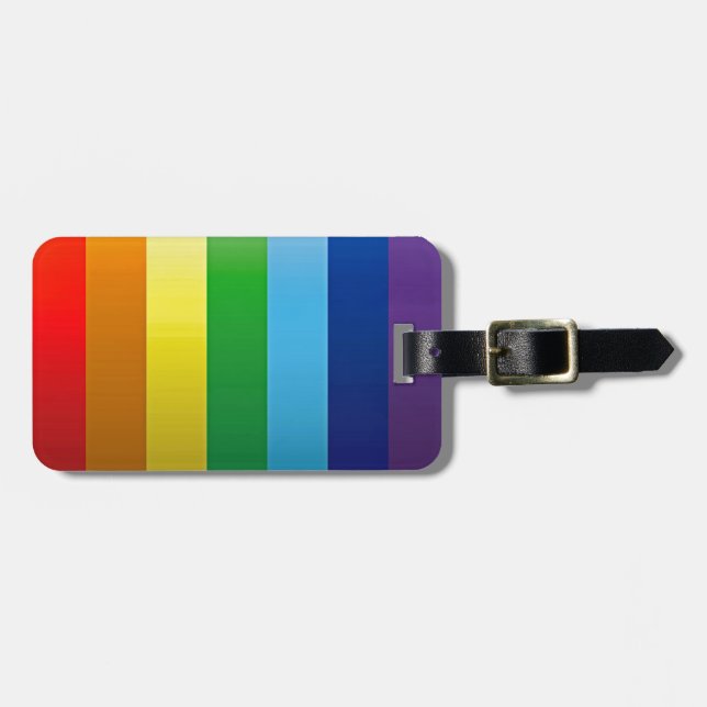 Rainbow Stripes Luggage Tags (Front Horizontal)