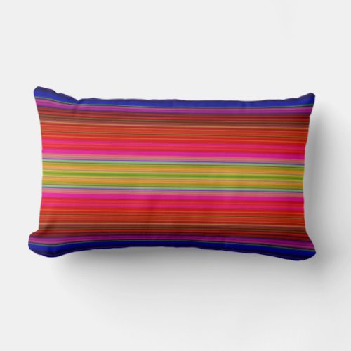 Rainbow Stripes Lumbar Pillow