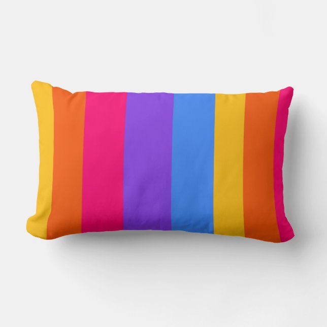 Rainbow Stripes Lumbar Pillow (Front)