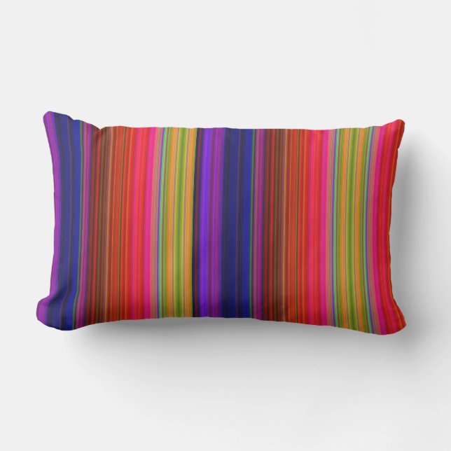 Rainbow Stripes Lumbar Pillow (Front)