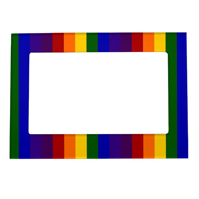 Rainbow Stripes Magnetic Picture Frame (Front)