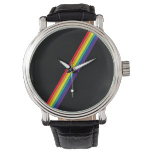 Rainbow Stripes Minimal Geometric Watch