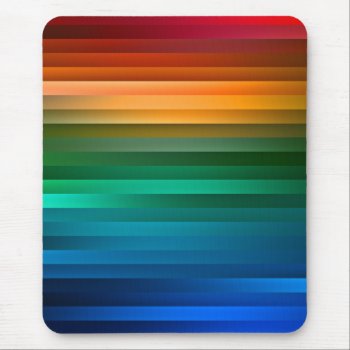 Rainbow Stripes Mouse Pad -  Cool Colorful Unique by inkbrook at Zazzle