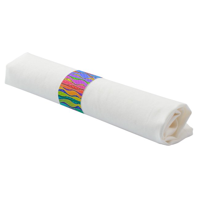 RAINBOW STRIPES NAPKIN BANDS (Angled)