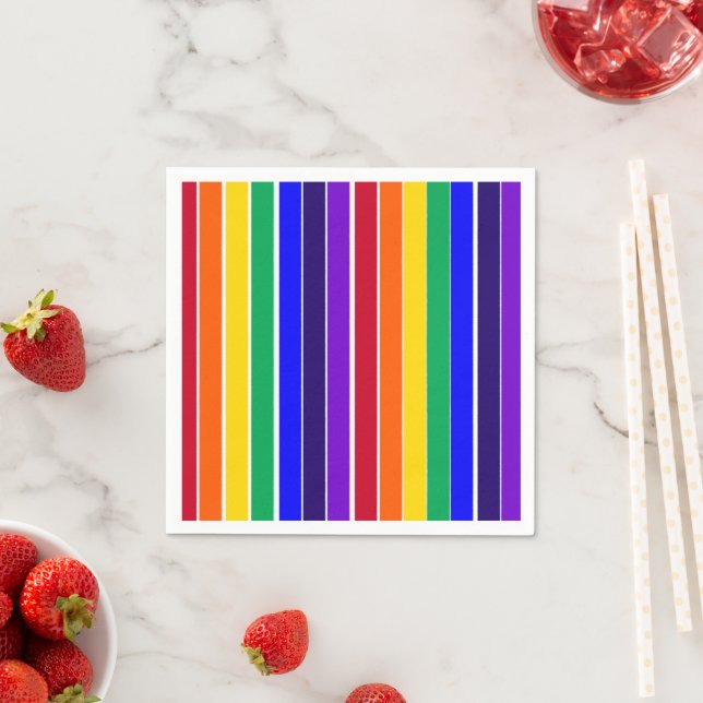Rainbow Stripes  Napkins (Insitu)
