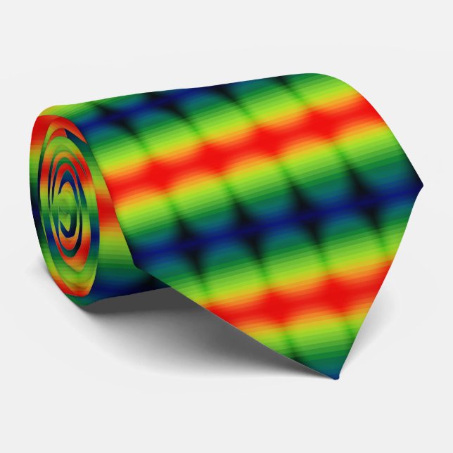 Rainbow Stripes Neck Tie (Rolled)
