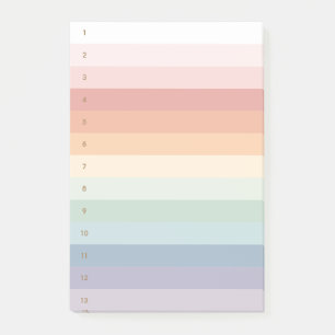 Rainbow Stripes Numbered Post-it Notes