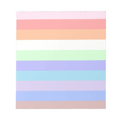Rainbow Stripes of Pastel Colors Notepad
