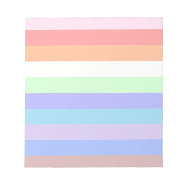 Rainbow Stripes of Pastel Colors Notepad (Front)