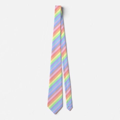 Rainbow Stripes of Pastel Colors Tie