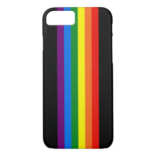 Rainbow Stripes on Black Gay Pride LGBT Support iPhone 8/7 Case