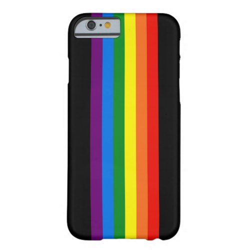 Rainbow Stripes on Black Gay Pride LGBT Support Barely There iPhone 6 Case