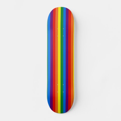 Rainbow Stripes on Black Gay Pride LGBT Support Skateboard Deck
