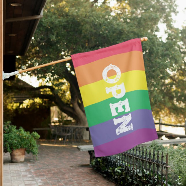 Rainbow Stripes Open Small Business Outdoor Sign (In SItu)