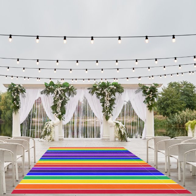 Rainbow Stripes  Outdoor Rug (Insitu (Wedding 1))