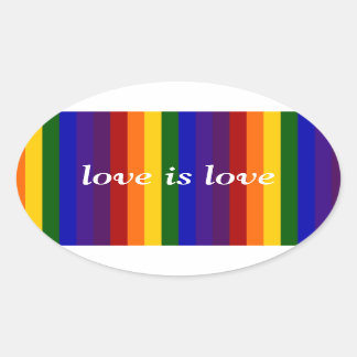 Rainbow Stripes Oval Sticker