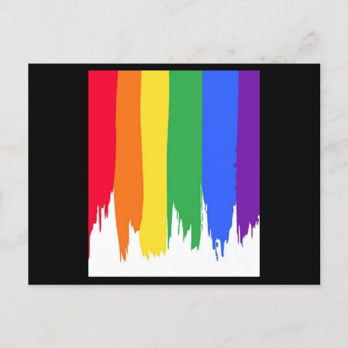 Rainbow Stripes Paint Drip Postcard