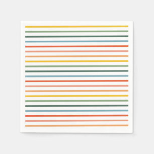 Rainbow Stripes Paper Napkins