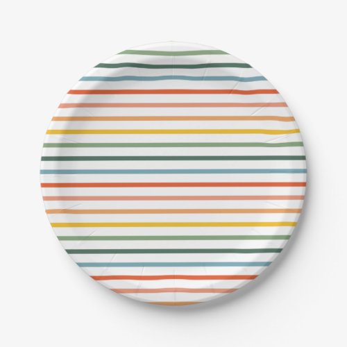 Rainbow Stripes Paper Plates