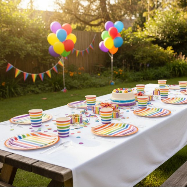 Rainbow Stripes  Paper Plates (Creator Uploaded)