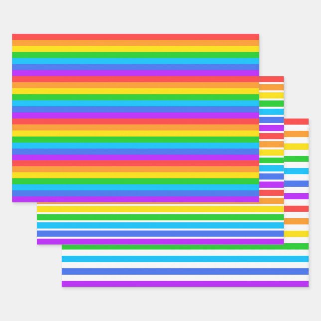 Rainbow Stripes Paper Sheets (Set)