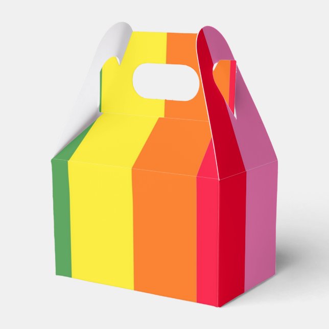 "Rainbow Stripes" Party Favor Box (Front Side)