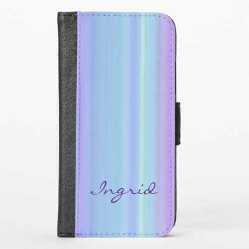 Rainbow Stripes Pastel iPhone X Wallet Case