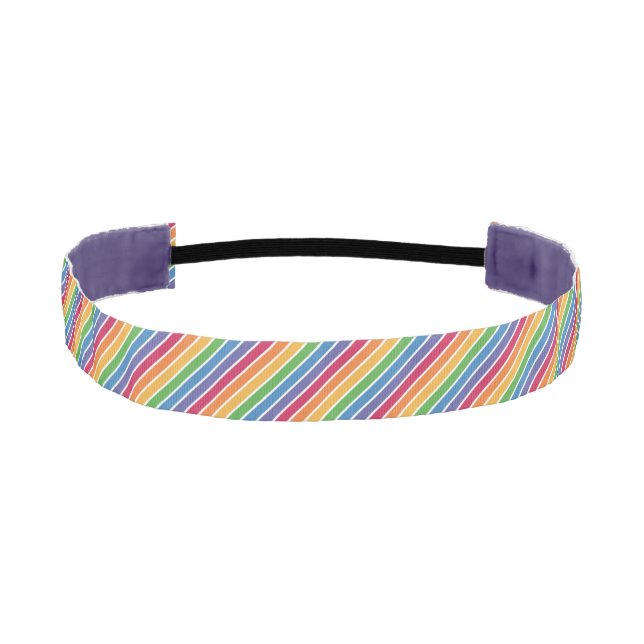 Rainbow Stripes Pattern Athletic Headband (Front)