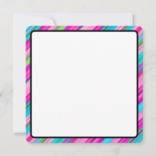 Rainbow Stripes Pattern Birthday Custom Template (Front)