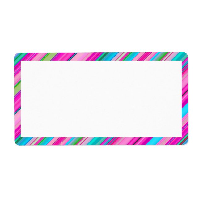 Rainbow Stripes Pattern Birthday Custom Template Label (Front)