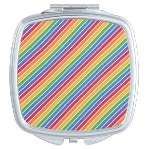 Rainbow Stripes Pattern Compact Mirror