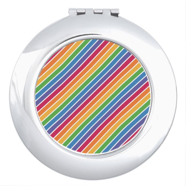 Rainbow Stripes Pattern Compact Mirror (Front)