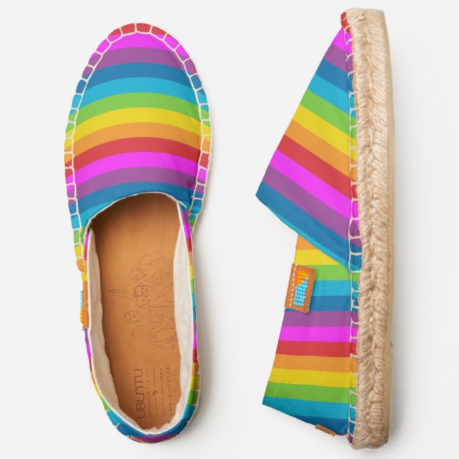 Rainbow Stripes Pattern Espadrilles (Side)