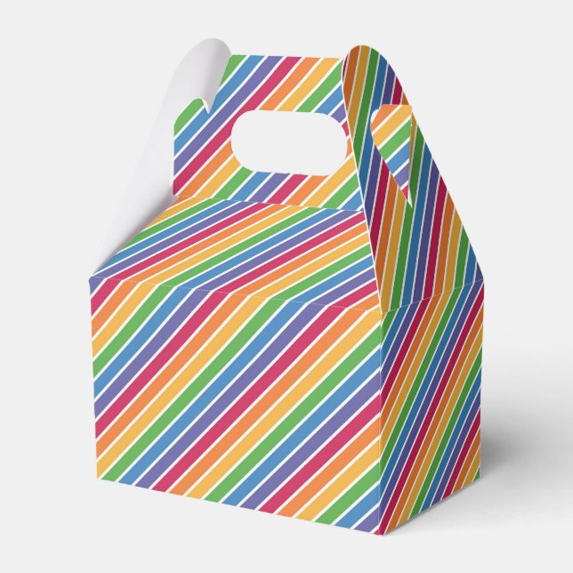 Rainbow Stripes Pattern Favor Boxes (Front Side)