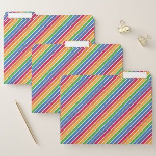 Rainbow Stripes Pattern File Folder