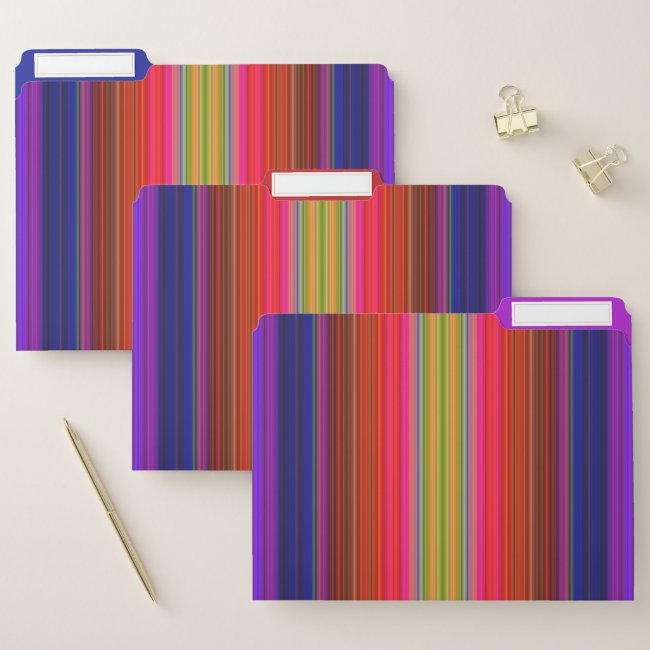 Rainbow Stripes Pattern File Folder Set