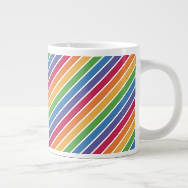 Rainbow Stripes Pattern Giant Coffee Mug (Right)