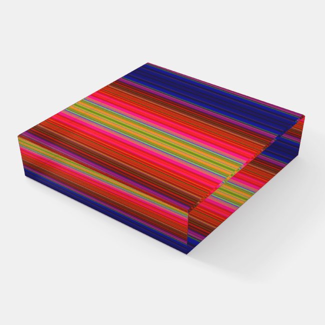 Rainbow Stripes Pattern Glass Paperweight